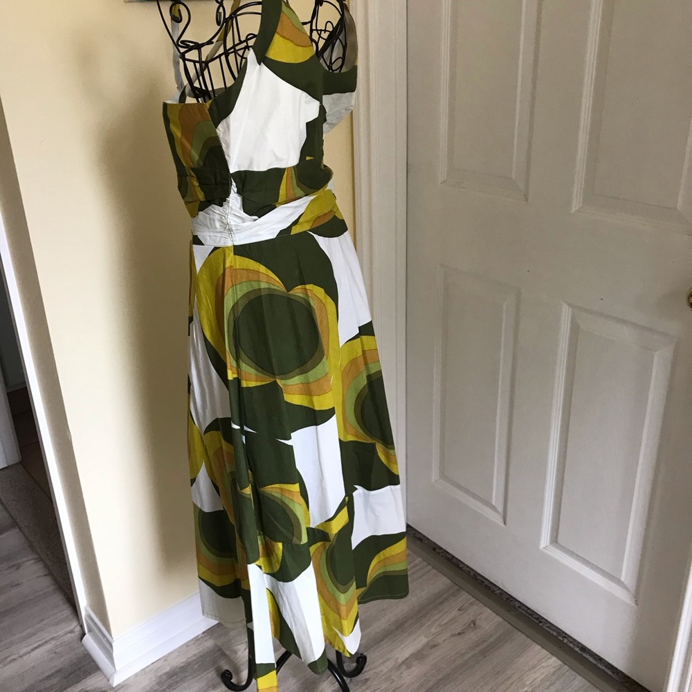 Totem Dress by Brazilian Designer Cotton Lined Geometric Back Zipper Size 3 - Picture 7 of 11